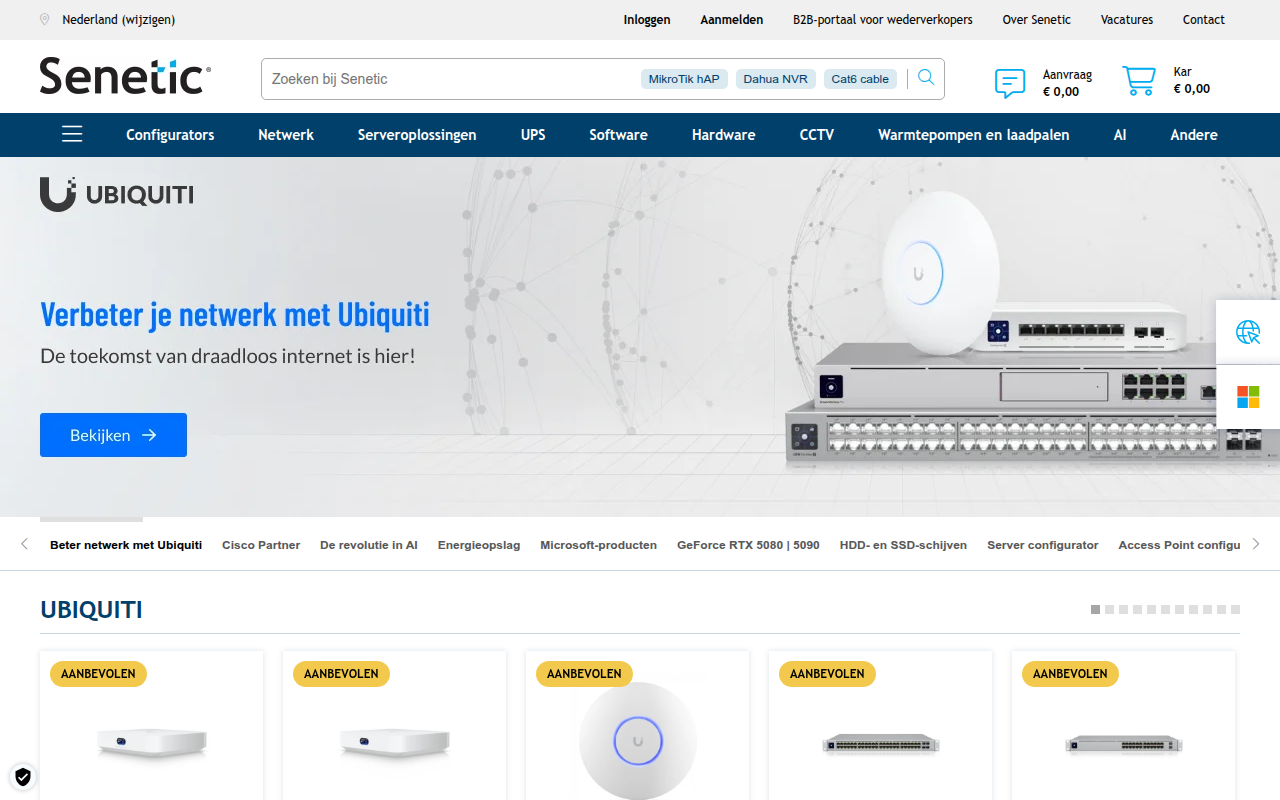 Screenshot van senetic.nl