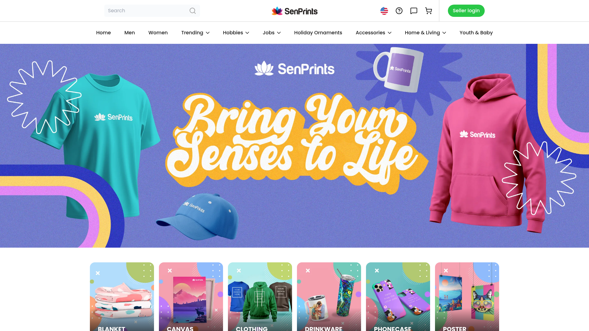 Screenshot van senprints.com