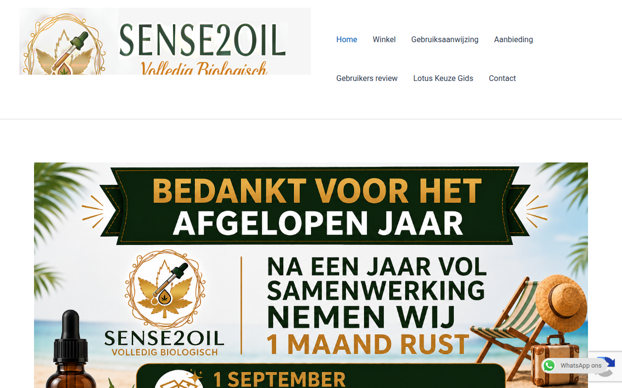 Screenshot van sense2oil.com