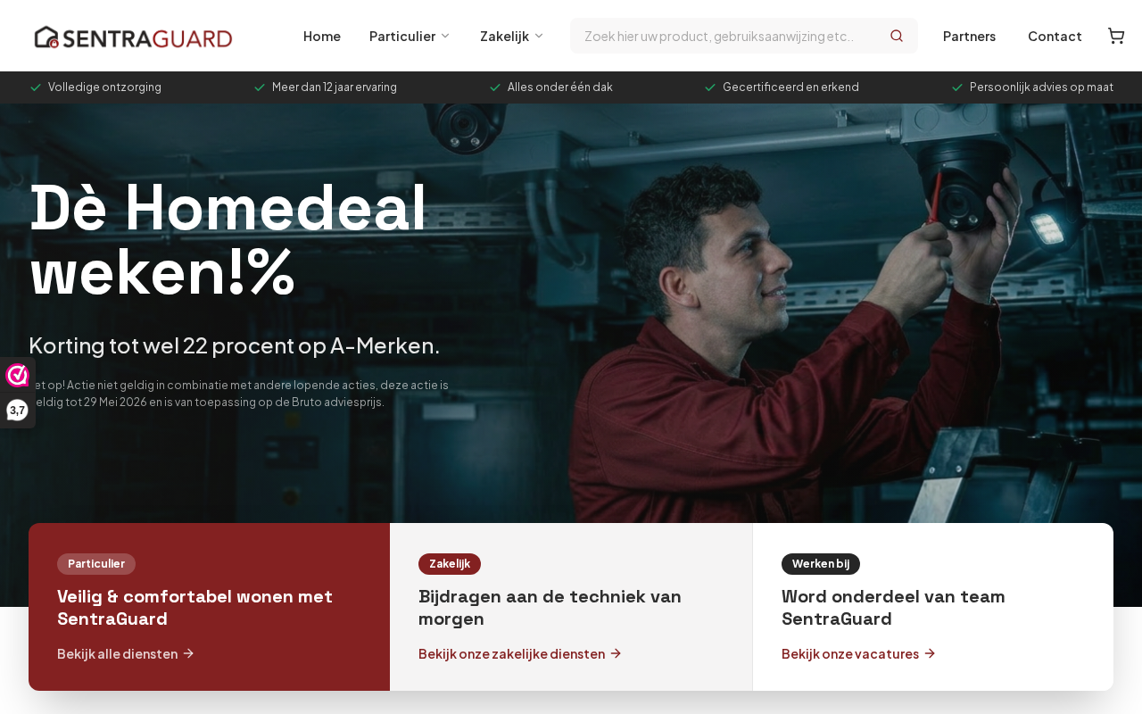 Screenshot van sentraguard.nl