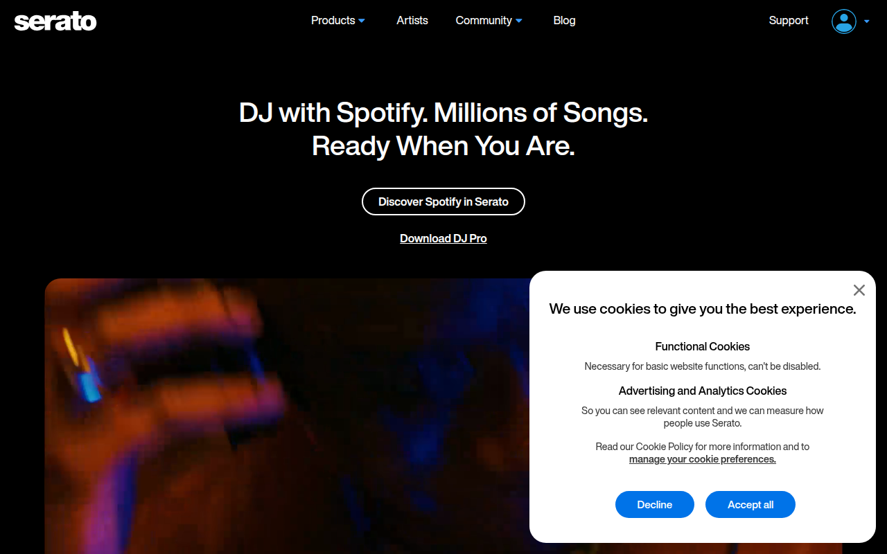 Screenshot van serato.com