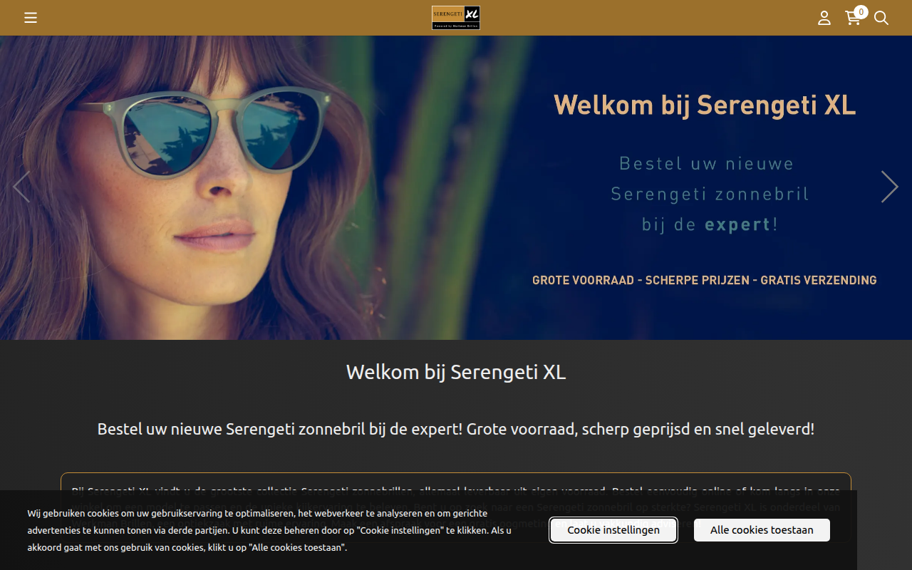 Screenshot van serengetixl.nl