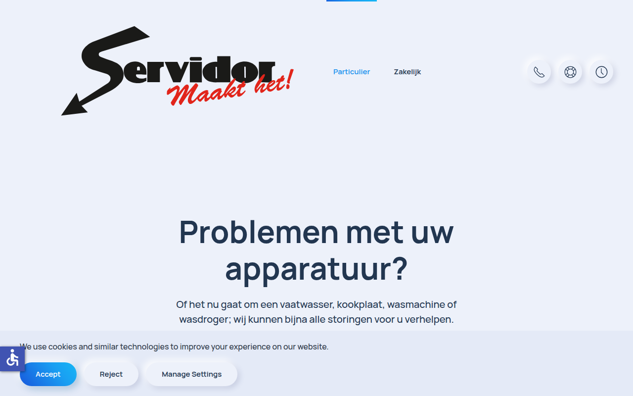 Screenshot van servidor.nl