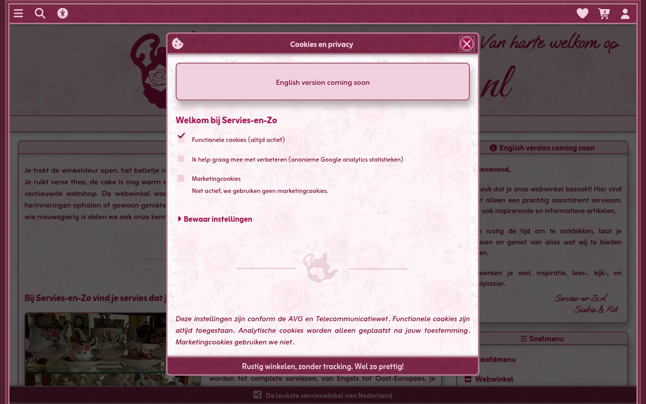 Screenshot van servies-en-zo.nl