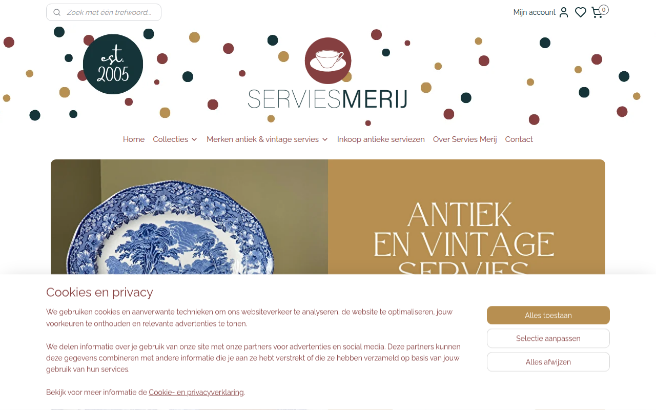 Screenshot van serviesmerij.nl