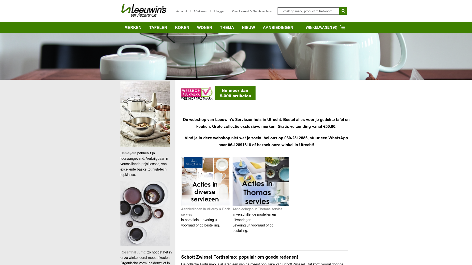 Screenshot van serviezenhuis.com