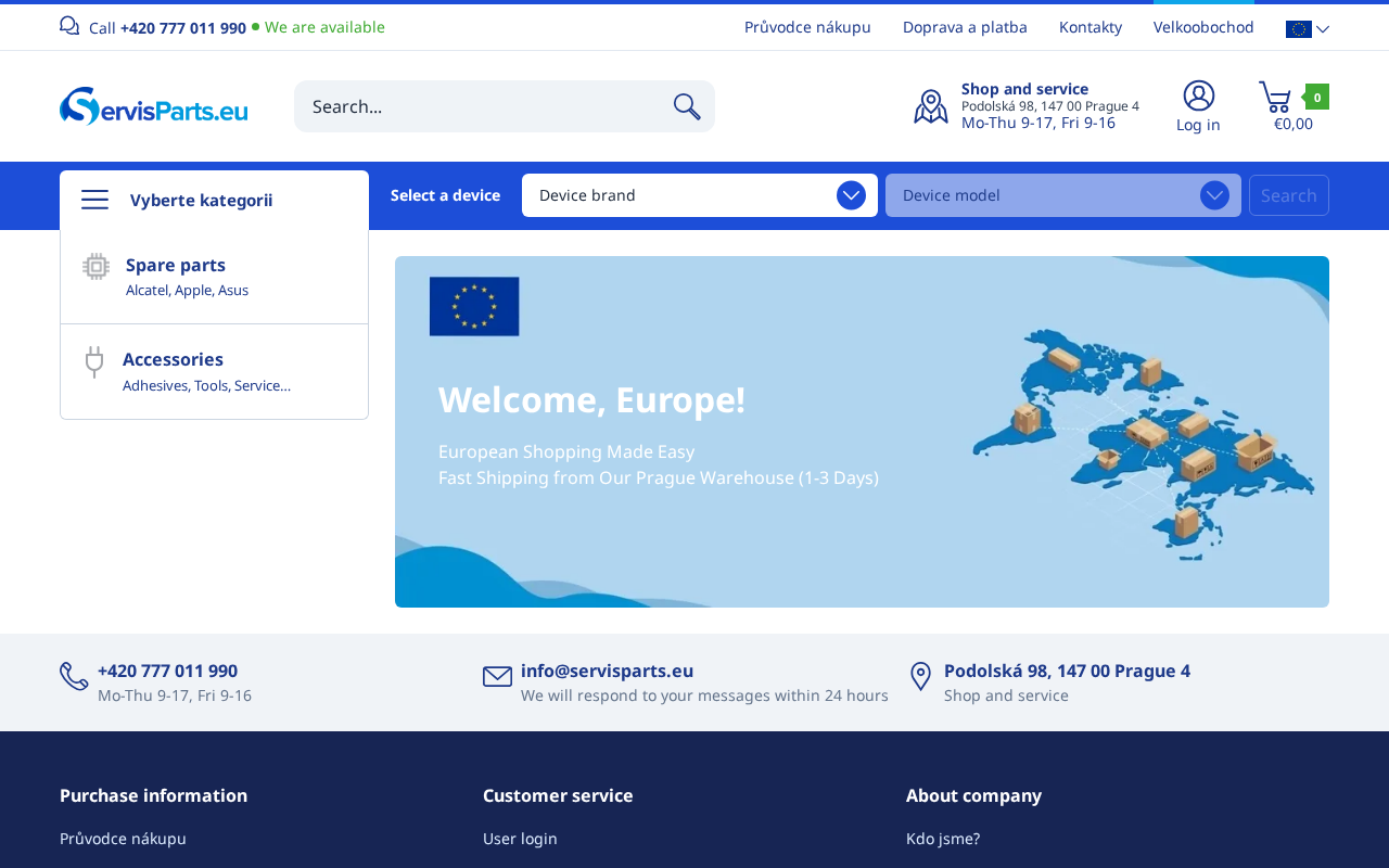 Screenshot van servisparts.eu