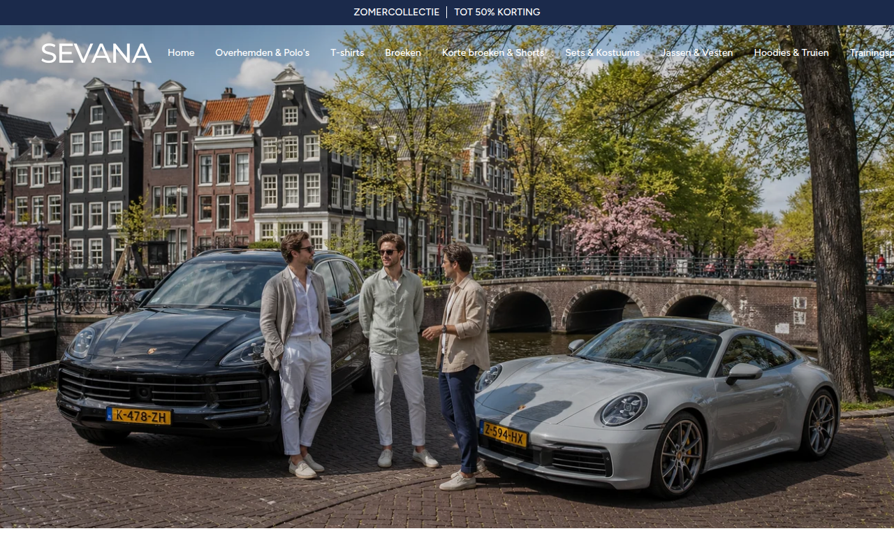 Screenshot van sevana.nl