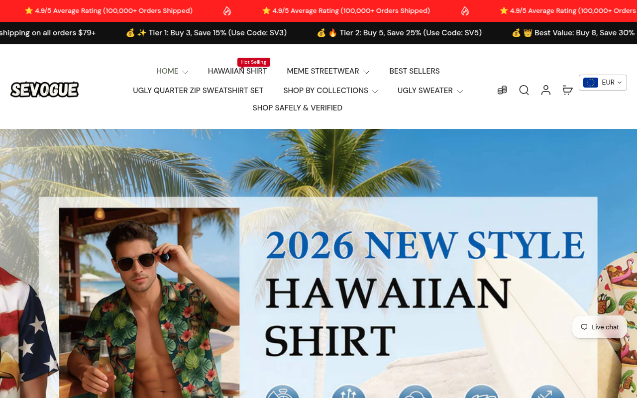 Screenshot van sevogue.com