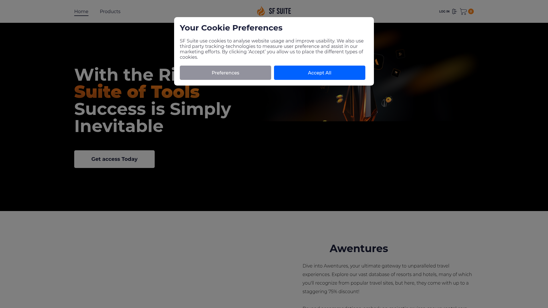 Screenshot van sfsuite.com