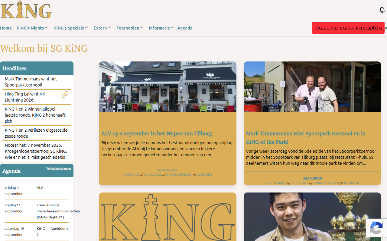 Screenshot van sgking.nl