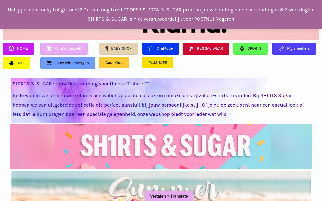 Screenshot van sh1rts-sugar.com