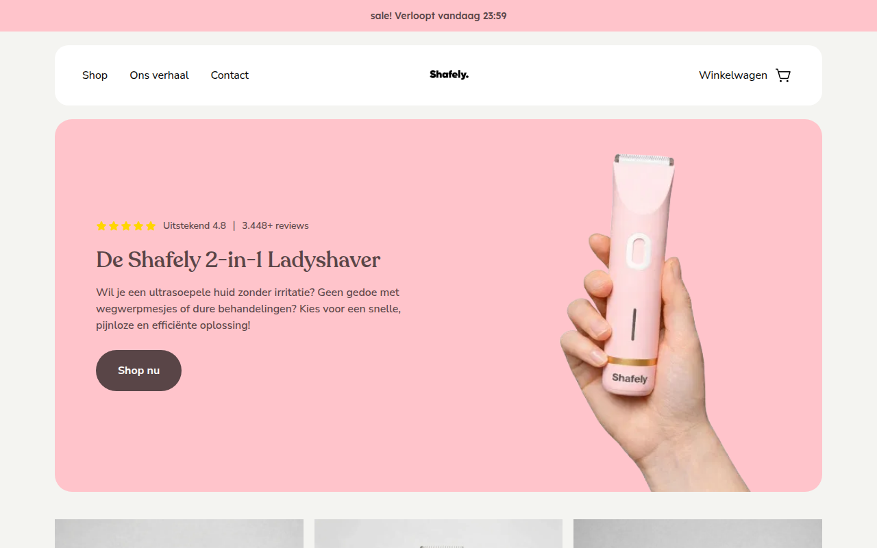 Screenshot van shafely.nl