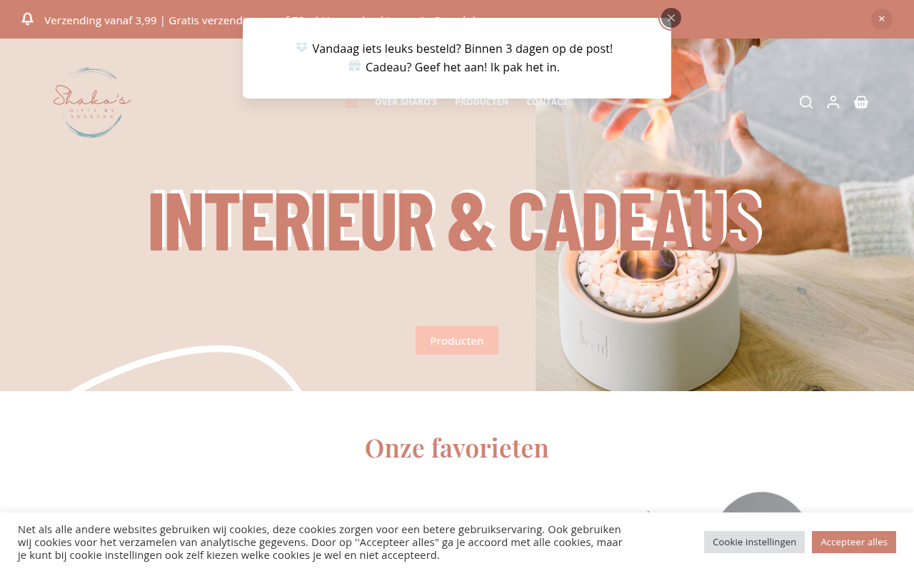 Screenshot van shakos.nl