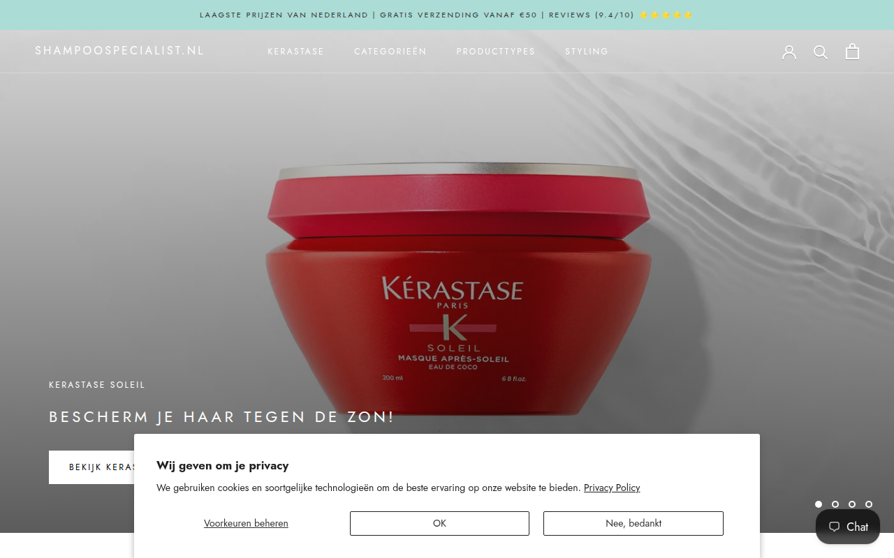 Screenshot van shampoospecialist.nl
