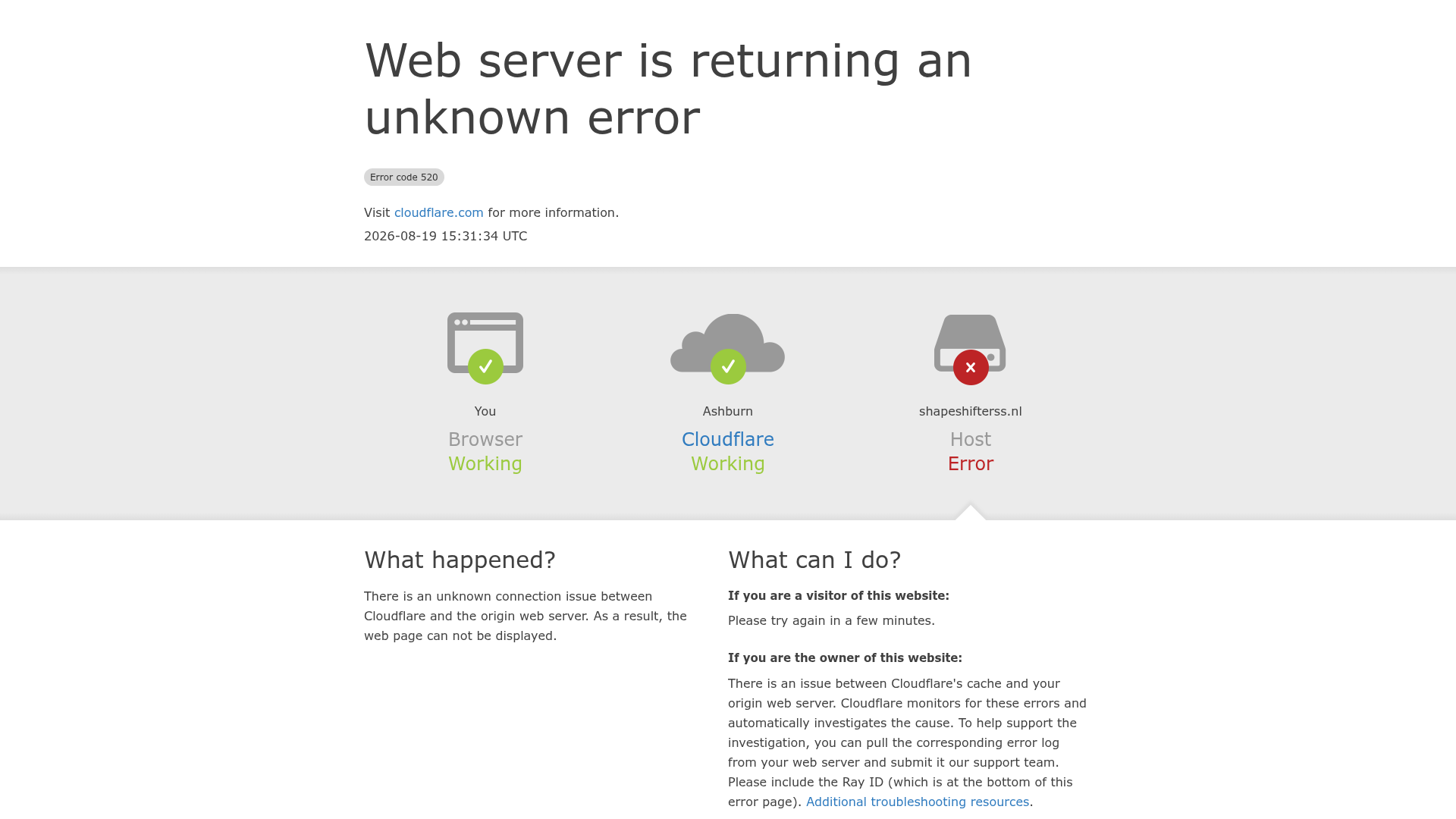 Screenshot van shapeshifterss.nl