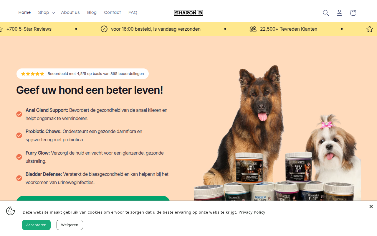 Screenshot van sharon-b.com