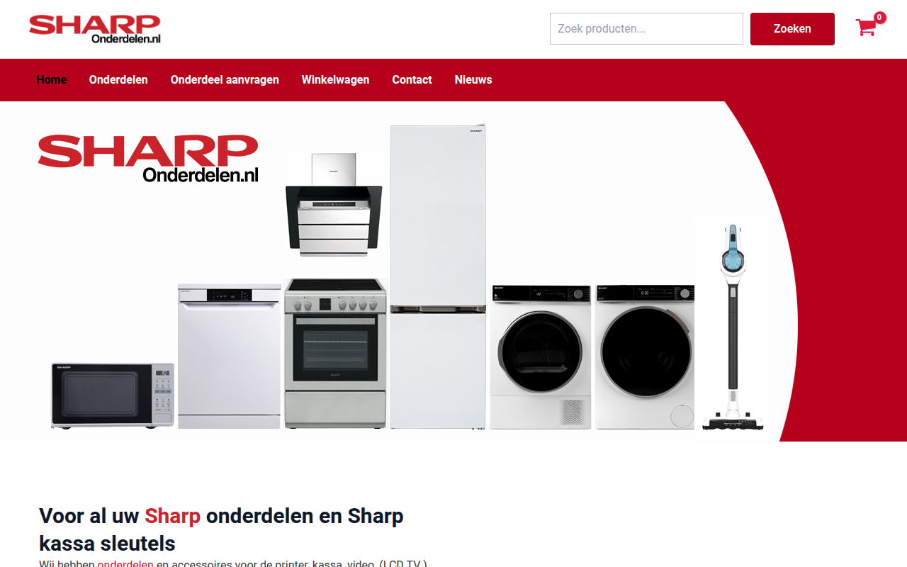 Screenshot van sharponderdelen.nl