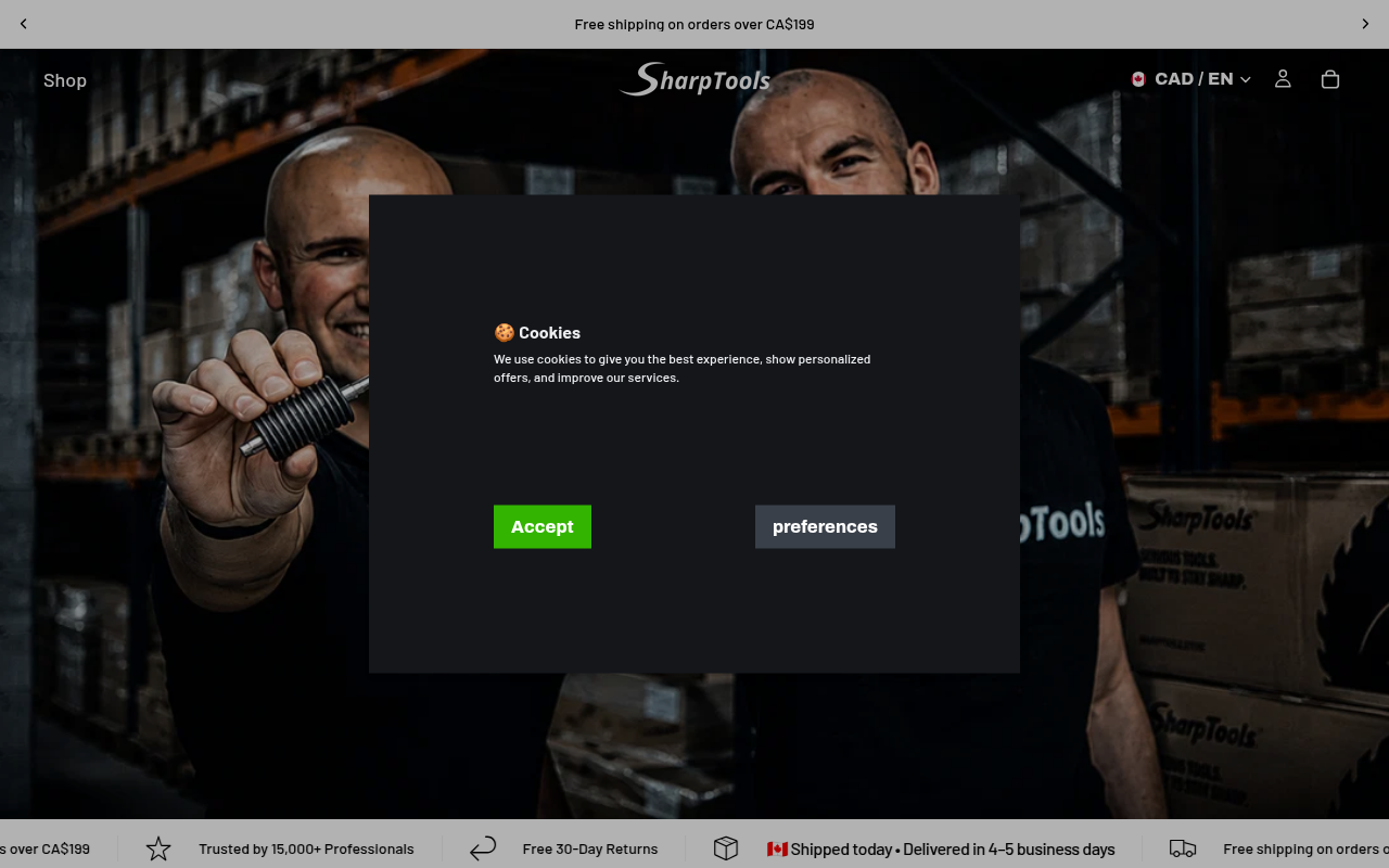 Screenshot van sharptools.store