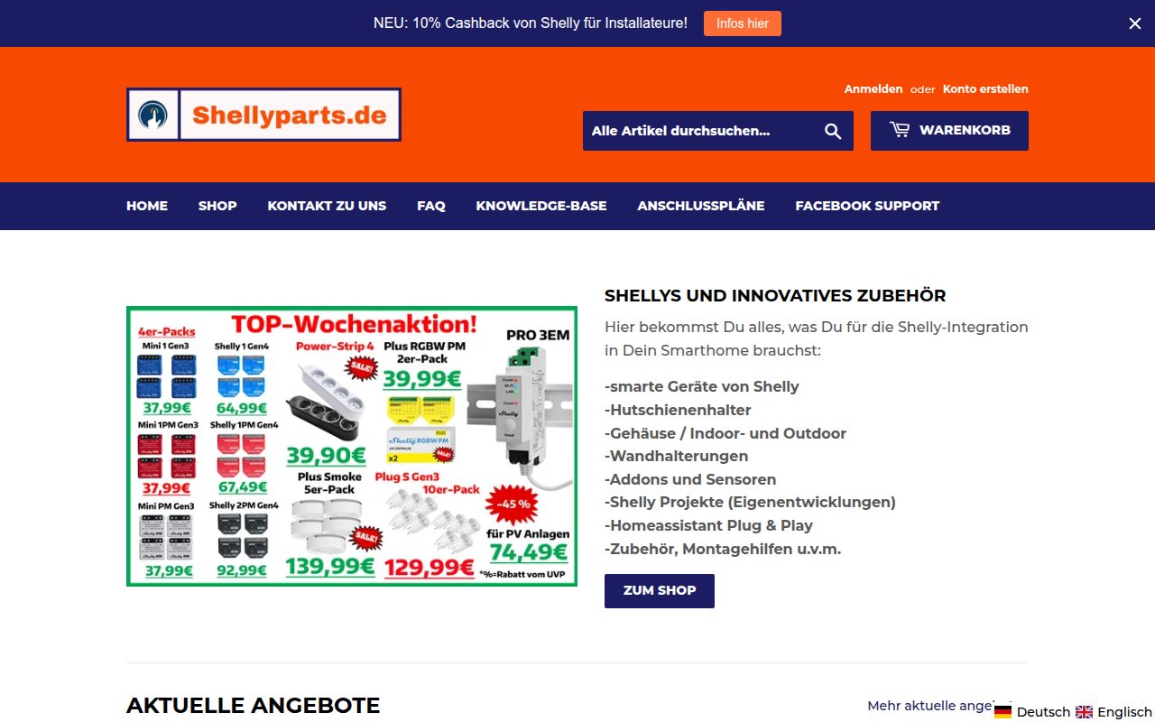 Screenshot van shellyparts.de