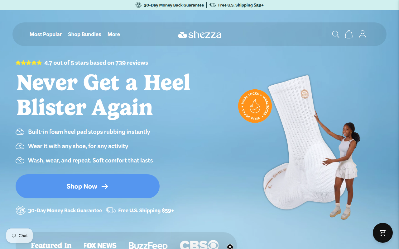 Screenshot van shezza.com