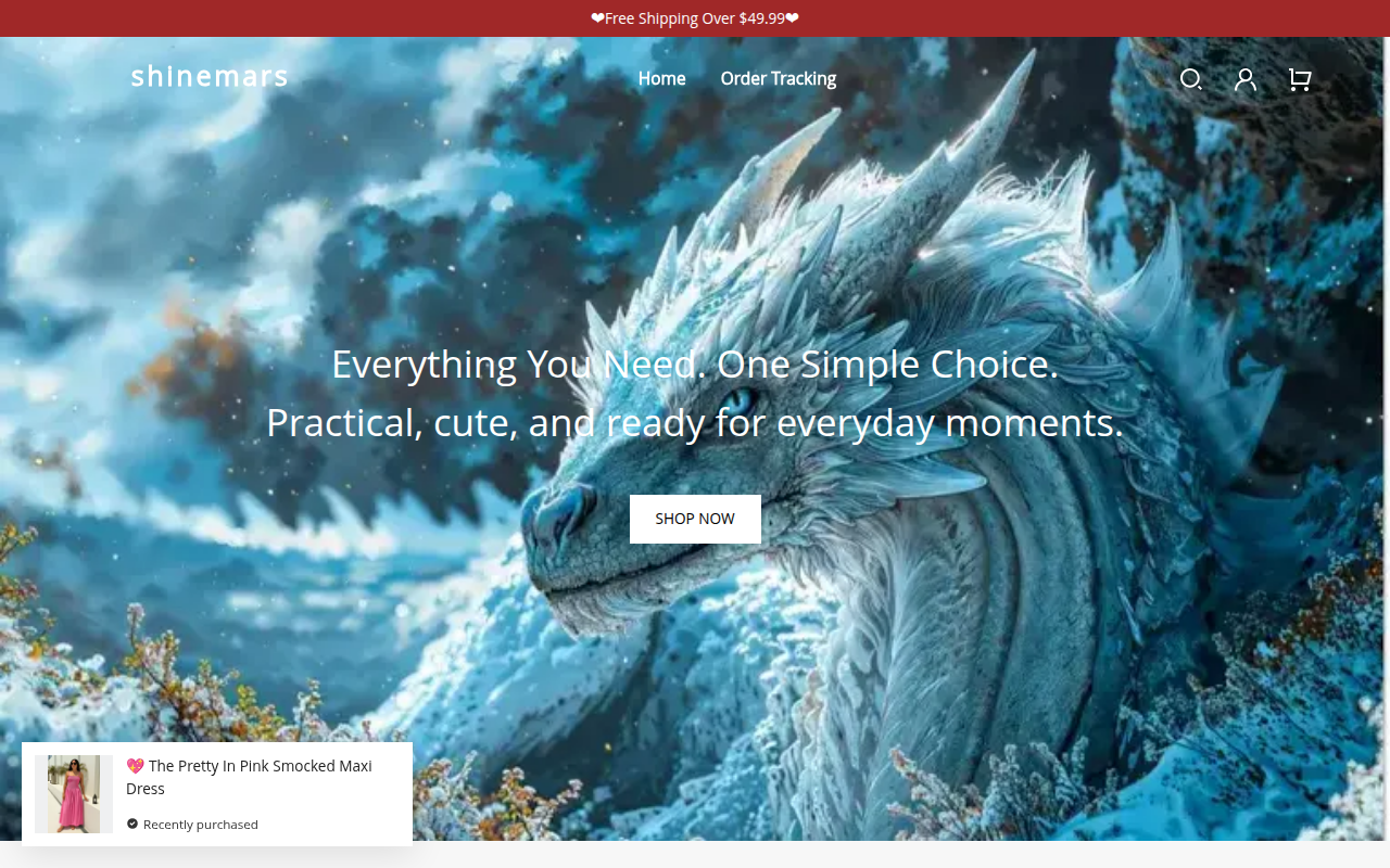 Screenshot van shinemars.com