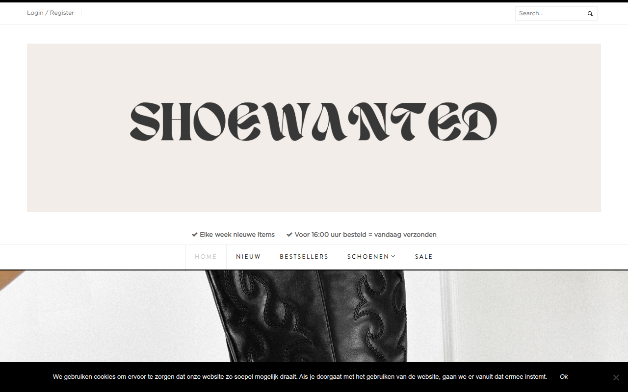 Screenshot van shoewanted.nl