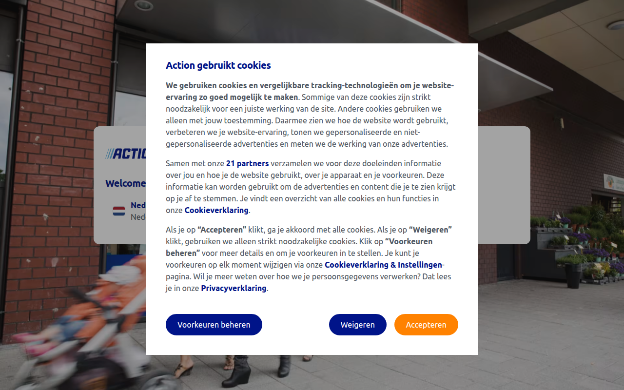 Screenshot van shop.action.com