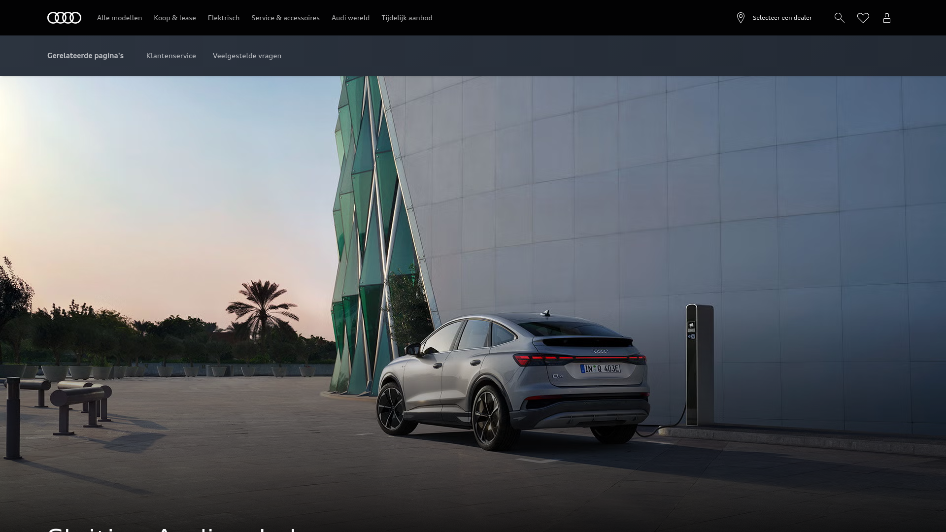 Screenshot van shop.audi.nl