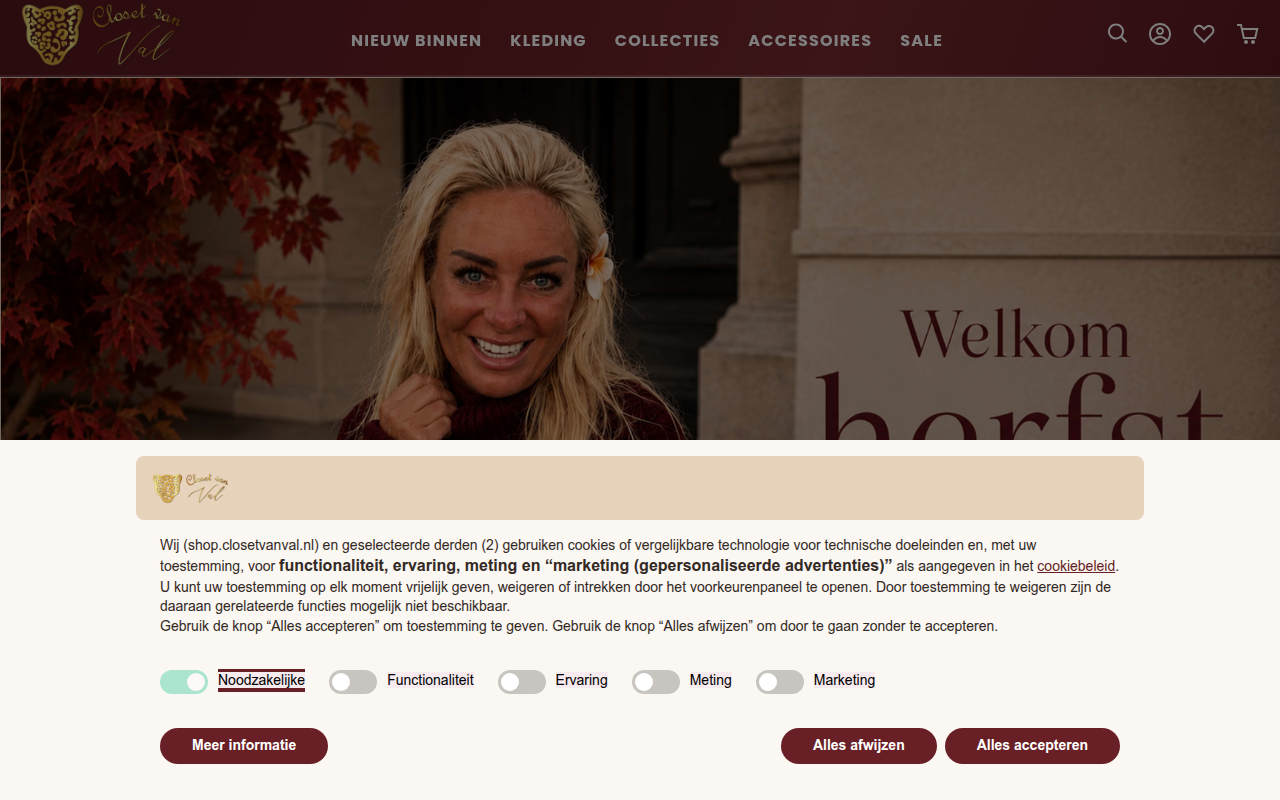 Screenshot van shop.closetvanval.nl
