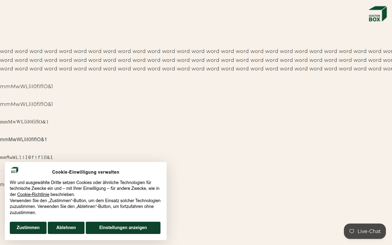 Screenshot van shop.doctorbox.de