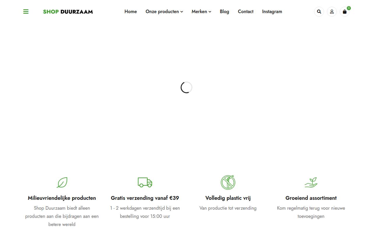 Screenshot van shop-duurzaam.nl