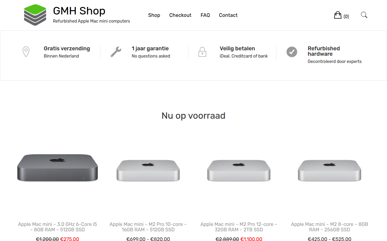 Screenshot van shop.greenmini.nl