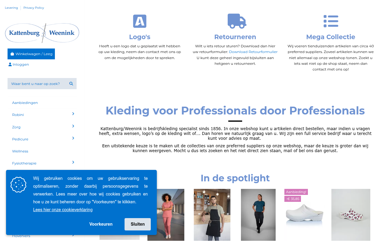 Screenshot van shop.kattenburgweenink.nl