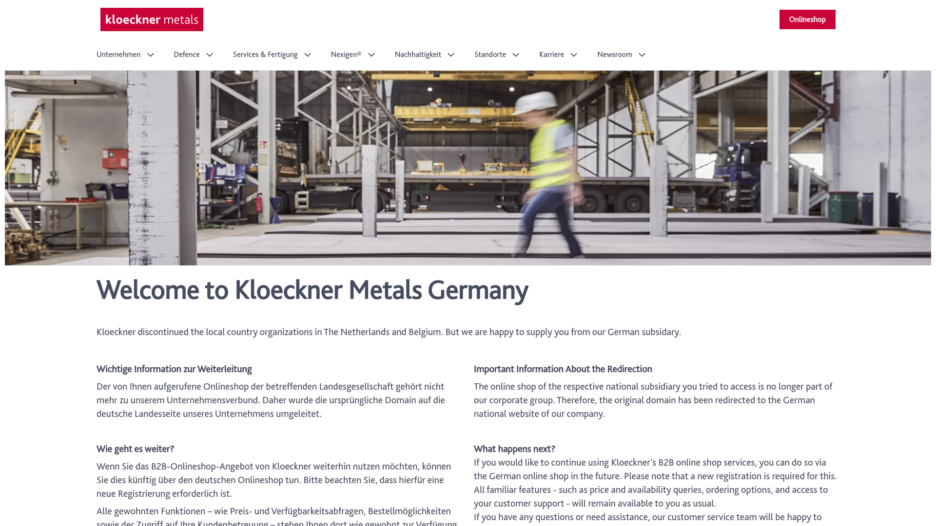 Screenshot van shop.kloeckner.nl