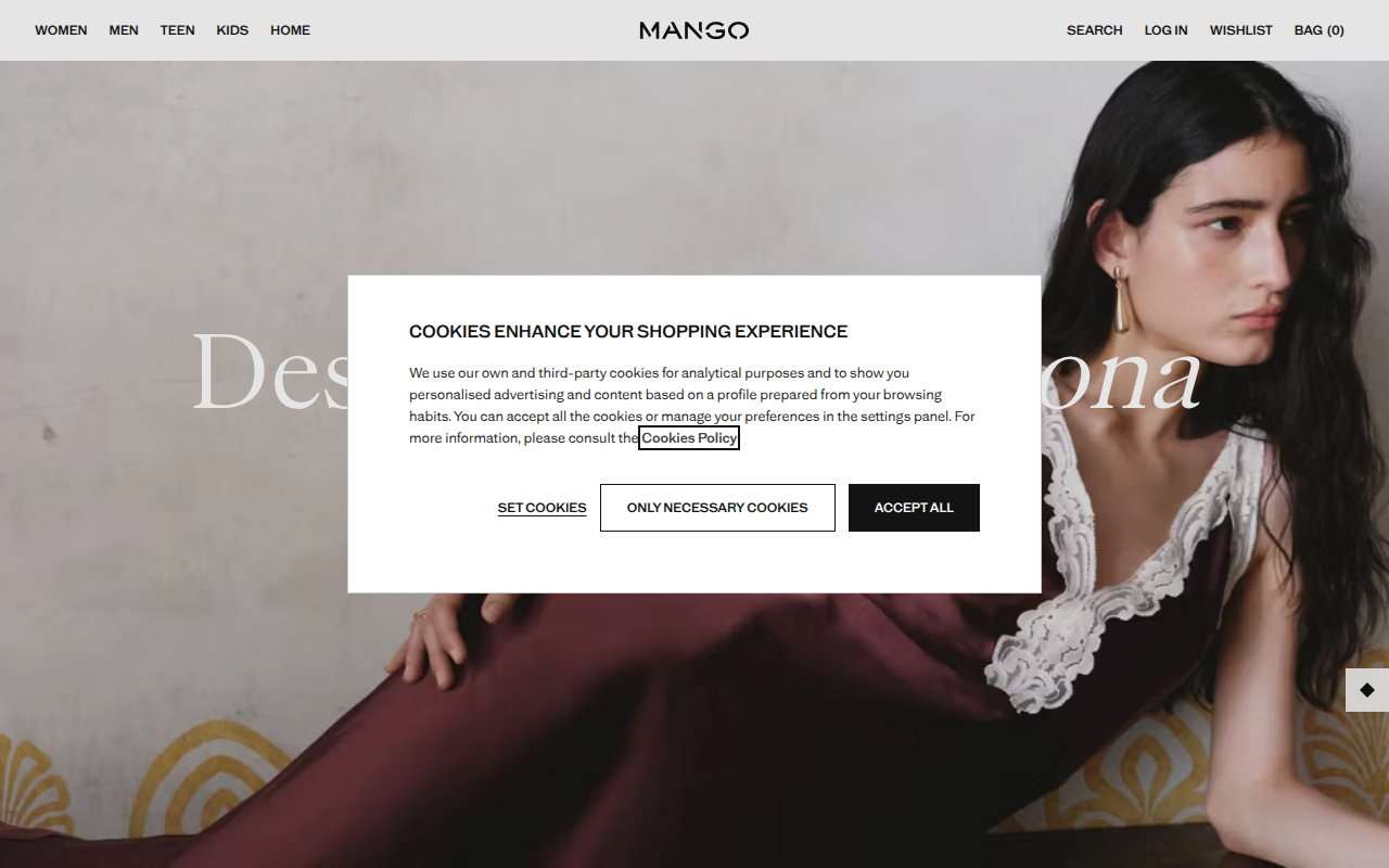 Screenshot van shop.mango.com
