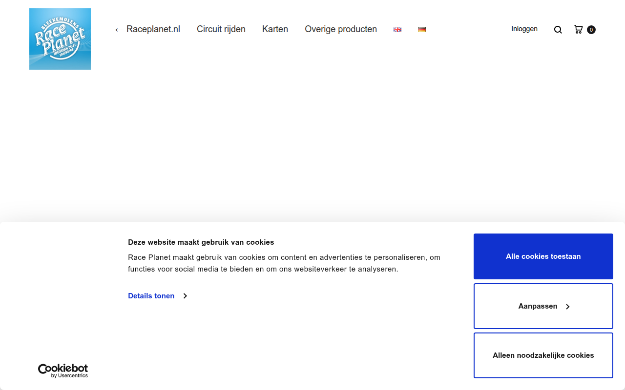 Screenshot van shop.raceplanet.nl