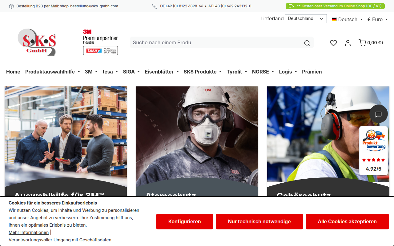 Screenshot van shop-sks.com