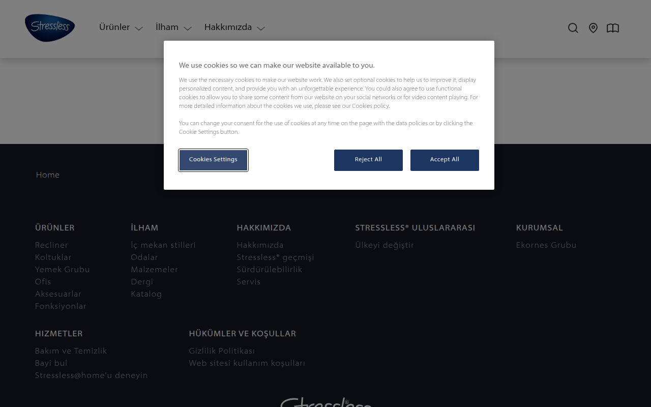 Screenshot van shop.stressless.com