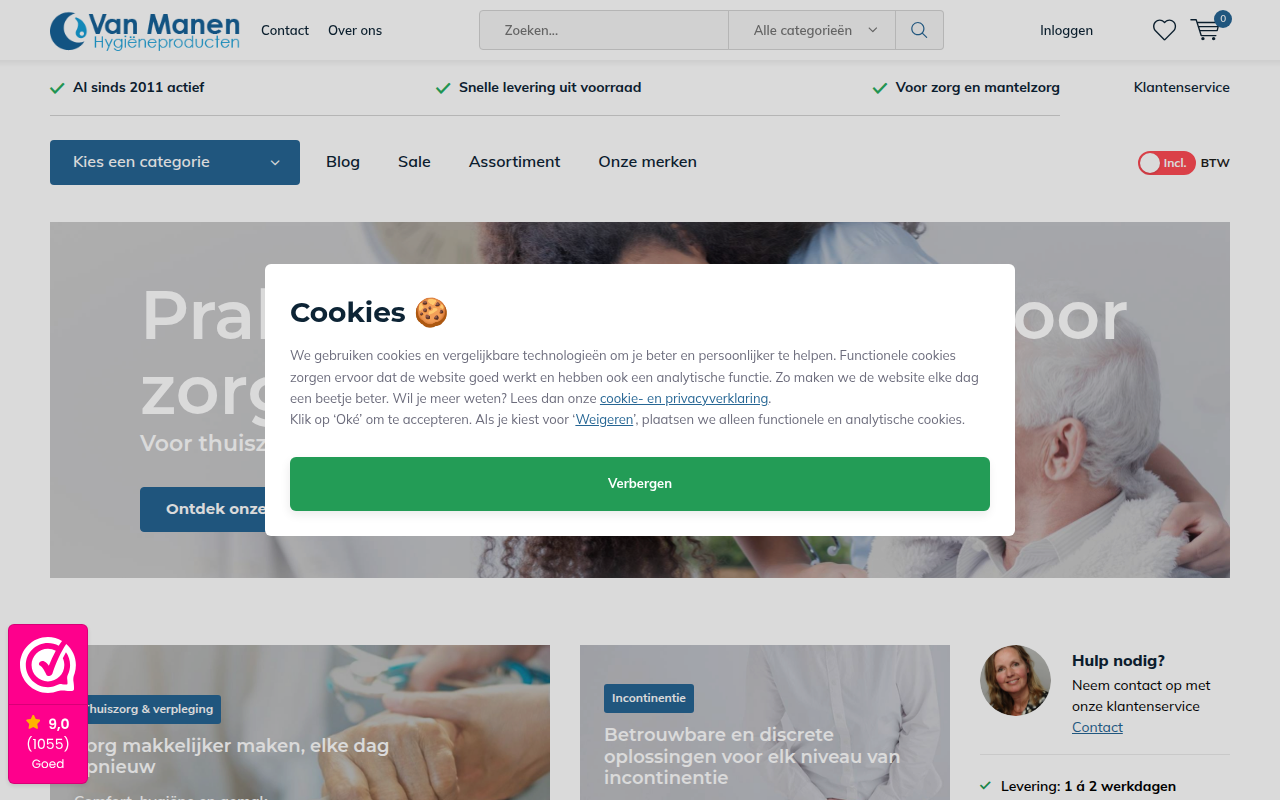 Screenshot van shop-van-manen-hygieneproducten.com