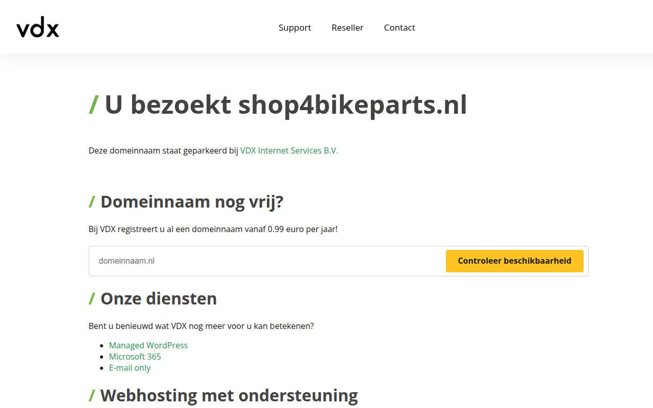 Screenshot van shop4bikeparts.nl