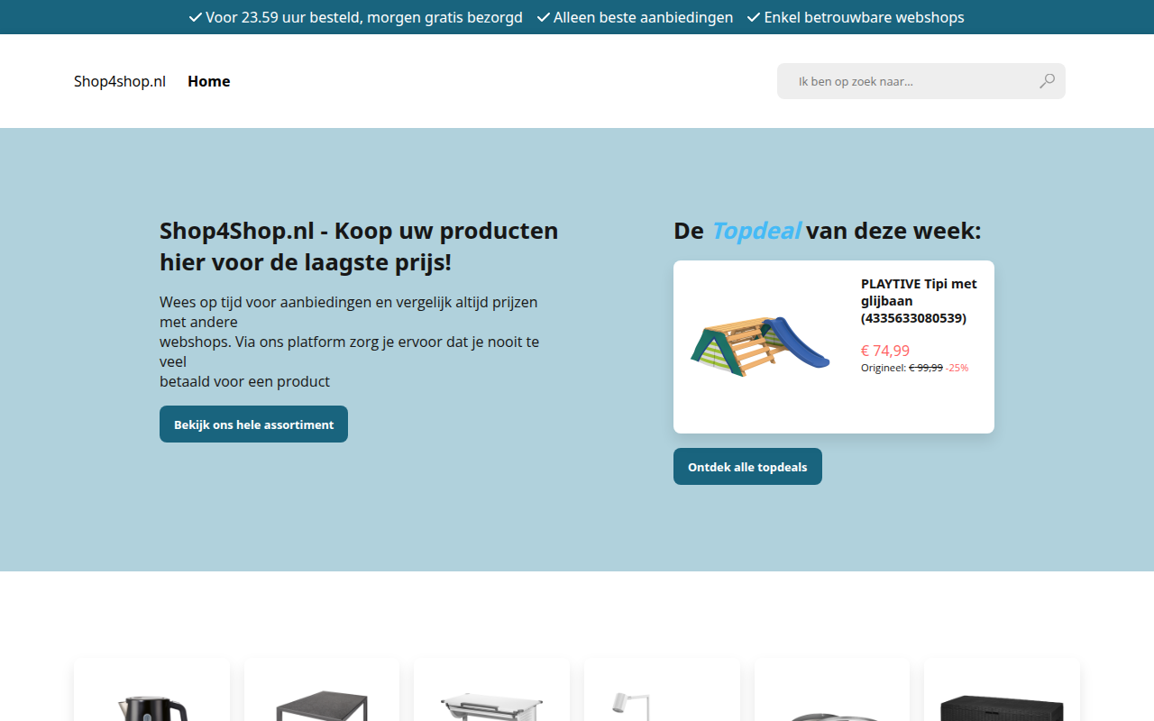 Screenshot van shop4shop.nl