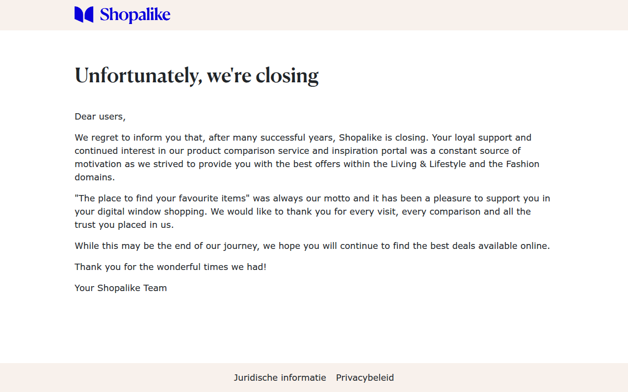 Screenshot van shopalike.nl