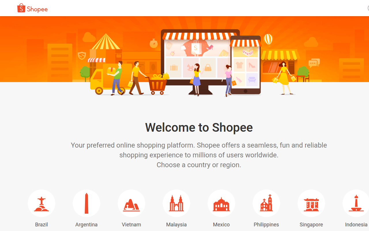 Screenshot van shopee.com