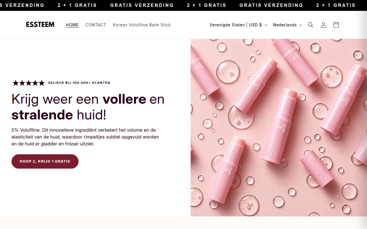 Screenshot van shopessteem.com