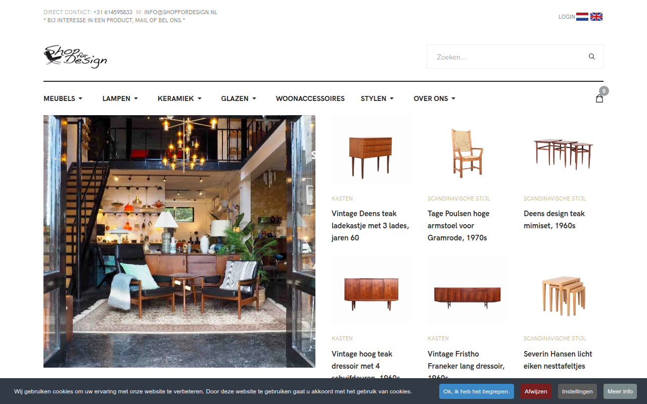 Screenshot van shopfordesign.nl