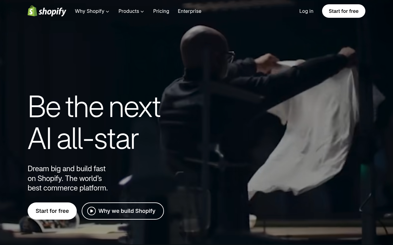 Screenshot van shopify.com