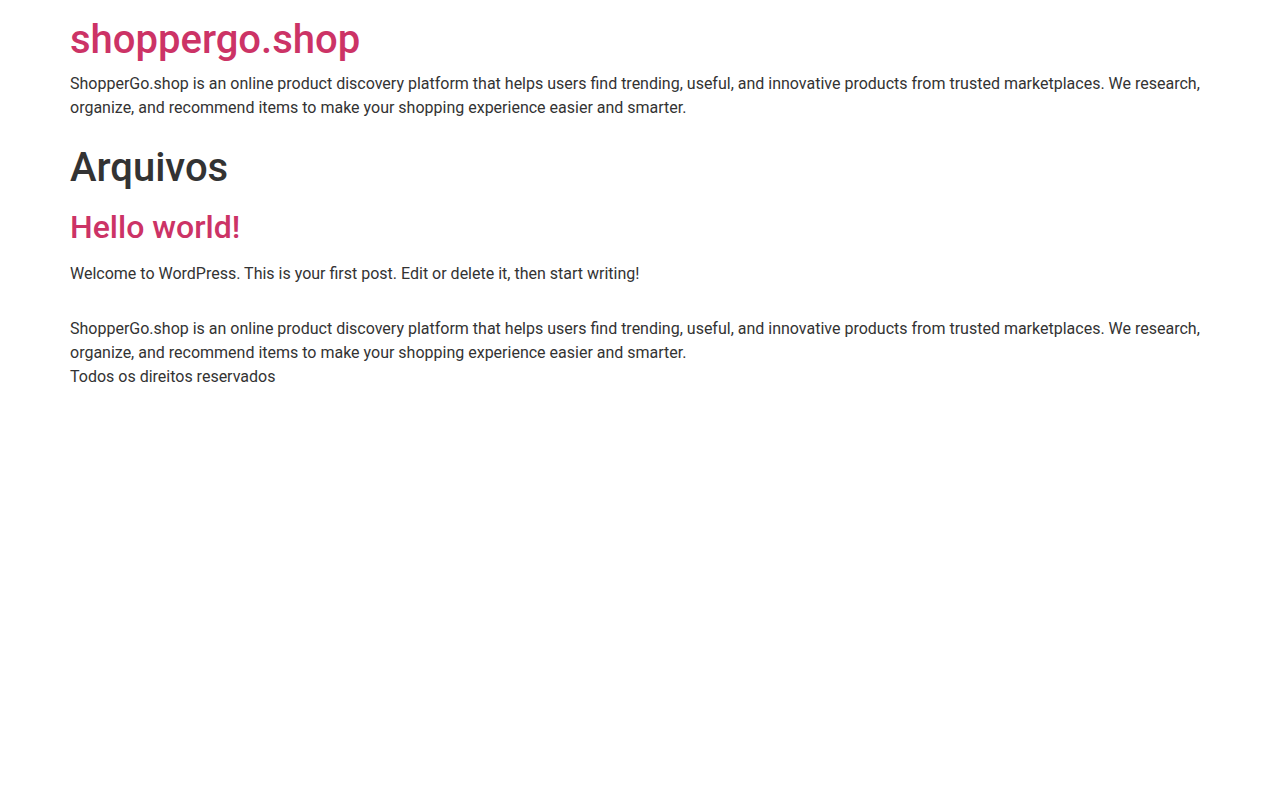 Screenshot van shoppergo.shop