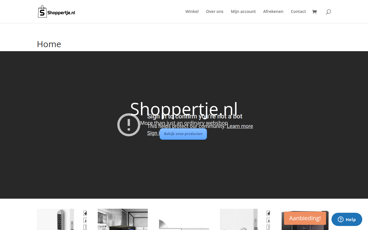 Screenshot van shoppertje.nl