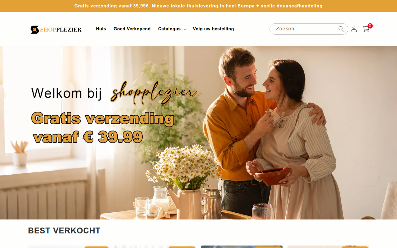 Screenshot van shopplezier.com